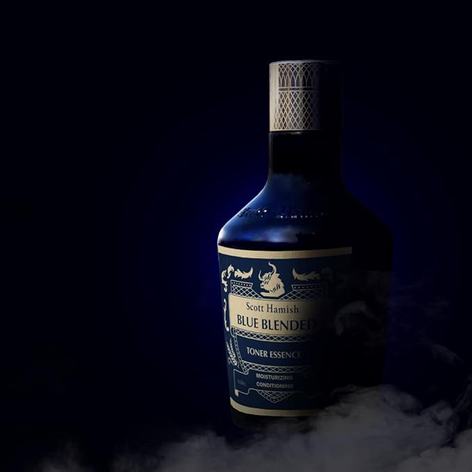 Scott Hamish Blue Blended Set - Skincare Set for Men with Face Wash, Face Toner & Facial Emulsion – Intensive Moisturizing and Conditioning Aftershave Kit Enriched - Bergamot & Musky Scent