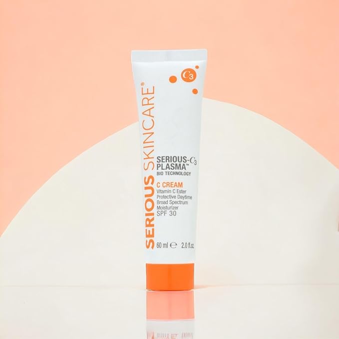 Serious Skincare - Vitamin C Face Cream for Women and Men - Hydrates Dry Skin - Anti-Aging Wrinkle Moisturizer for Radiant Skin - Vitamin C3 Esters - Hydrolyzed Collagen - Daytime SPF 30-2 Fl. Oz.