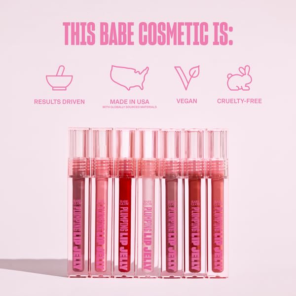 BABE ORIGINAL Glow Plumping Lip Jelly For Thicker Lips - High Shine Lip Gloss for Moisturizing, Hydrating and Soothing Lips, Mauve