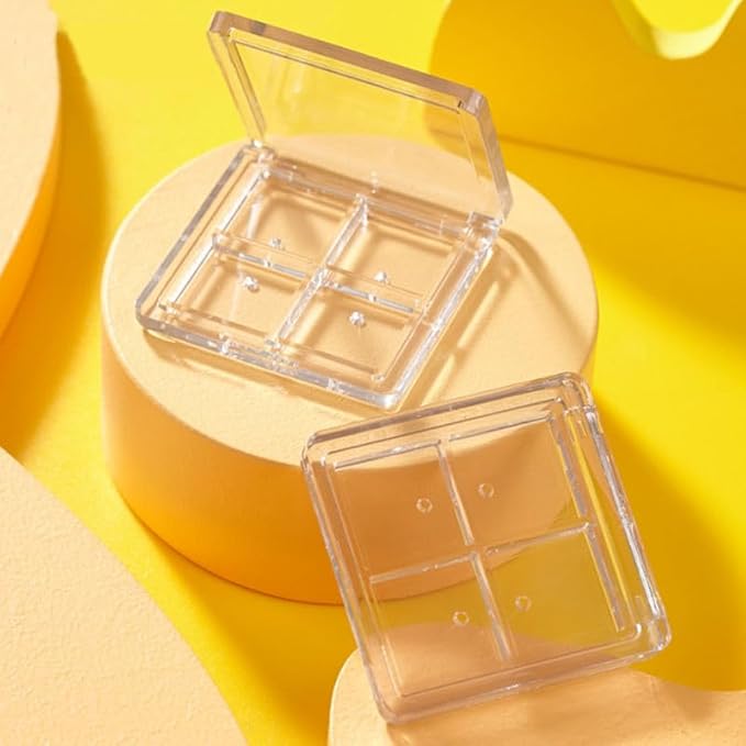 2PCS Empty Eyeshadow Palette 4 Grids Plastic Eye