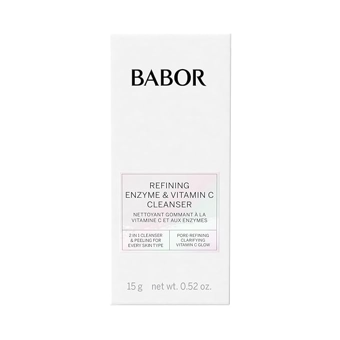 BABOR Refining Enzyme & Vitamin C Cleanser, Enzyme Powder Cleanser, Exfoliating Face Wash Polish, Gentle Facial Scrub to Brighten and Even Complexion
