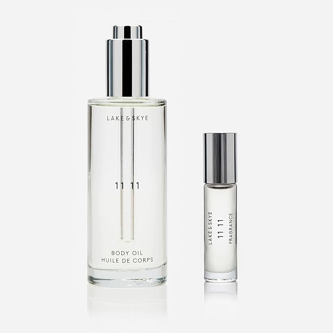 Lake & Skye 11 11 Body Oil, 3.4 fl oz (100 ml), Hydrating with Vitamin E & Sweet Almond Oil - Sheer & Uplifting Scent
