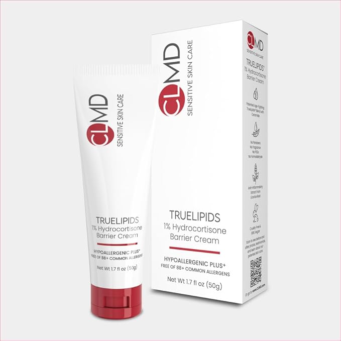 CLMD Hydrocortisone Barrier Cream – 1% Hydrocortisone for Eczema & Itch Relief – Soothes Dry, Cracked Skin, Restores Skin Barrier – Dermatologist Tested – 1.7 fl oz