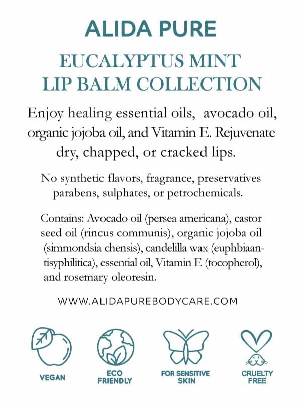 Eucalyptus Mint Lip Balm Collection, Vegan Lips,