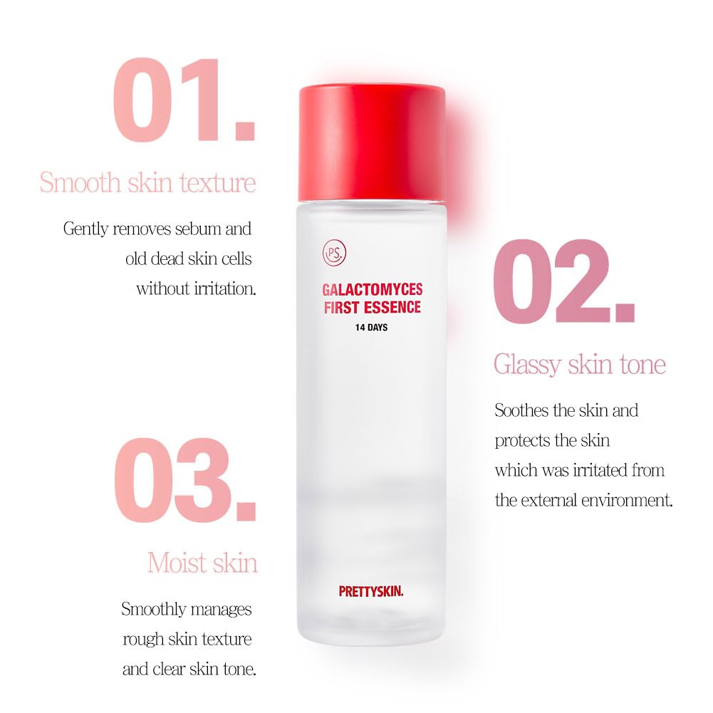 PRETTYSKIN Pure Galactomyces Essence 96.6% – Nourishing & Hydrating Korean Skincare for Healthy, 14-Day Intensive Care 5.07fl.oz.