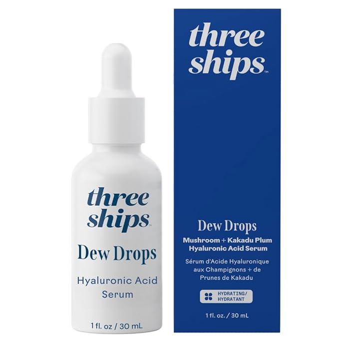 Three Ships - Jelly Drops Kakadu Plum + Mushroom Hyaluronic Acid Serum | Hydrate, Replenish, Plump Skin | Cruelty-Free, Vegan, Paraben-Free, Sensitive Skin Safe (1 fl oz | 30 mL)