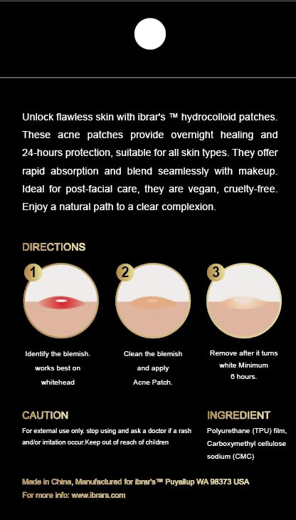 Ibrar's Acne/Pimple Patches, Invisible Hydrocolloid, Pack