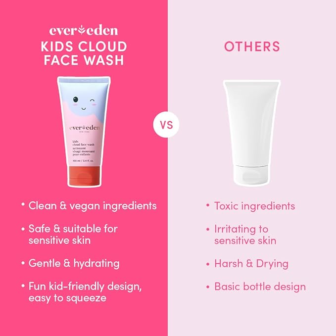 Evereden Kids Cloud Face Wash: Tropical Sorbet, 3.4 fl oz | Creamy & Fun Skin Care for Kids | Easy-to-Use Face Wash | Non-toxic Skin Care for Sensitive Skin