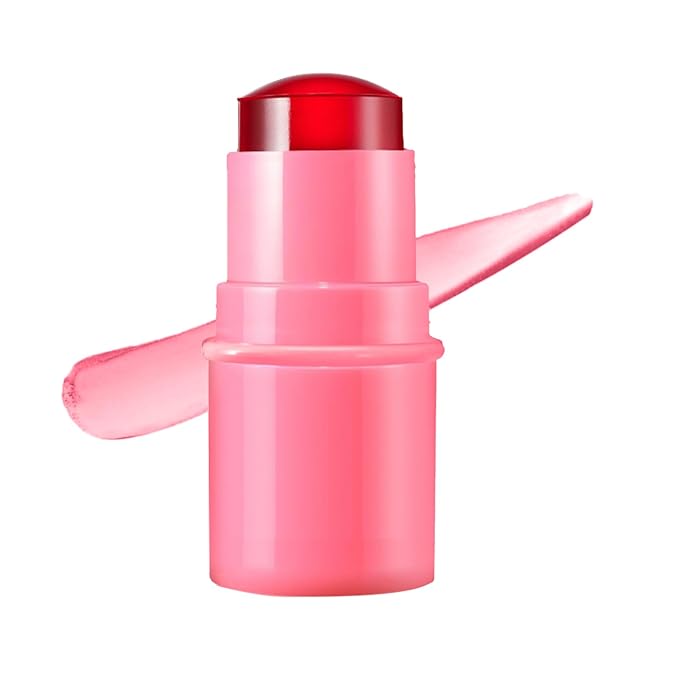Milk Jelly Blush Stick, Lip and Cheek Makeup Free. (Red)