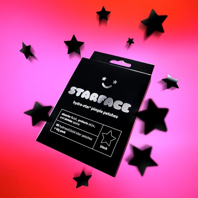 Starface World Hydro-Star + Salicylic Acid Patches Big Pack (32 ct) and Black Star Hydrocolloid Pimple Patches Big Pack (96 ct)