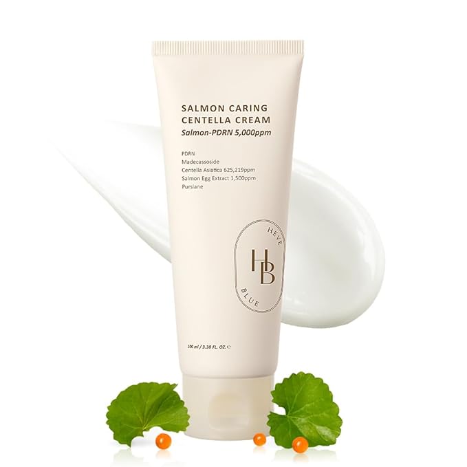 Salmon Caring Centella Cream - Salmon PDRN, Salmon Egg Extract, Centella, Madecassoside, Improve Skin Moisture Loss, Restore and Rejuvenate, Low Irritation, Korean Skincare, Valentine Gift