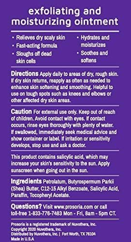 Psoriasis Exfoliating & Moisturizing Ointment – 2oz | Psoriasis Care to Restore Dry, Rough, Cracked or Scaling Skin - Shea Butter, Vitamin E, Steroid-Free | Great for Knees and Elbows