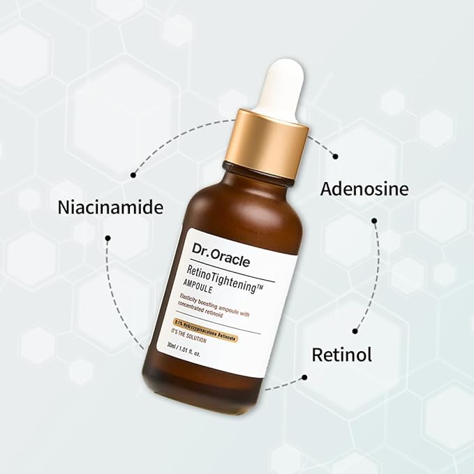 DR. ORACLE Retino Tightening Ampoule – Anti-Aging Retinol Serum for Wrinkles & Fine Lines, Retinoid (HPR), Facial Serum for Sensitive Skin, Spot Care, Korean Skincare, Dermatologist Tested, 1.01 fl.oz