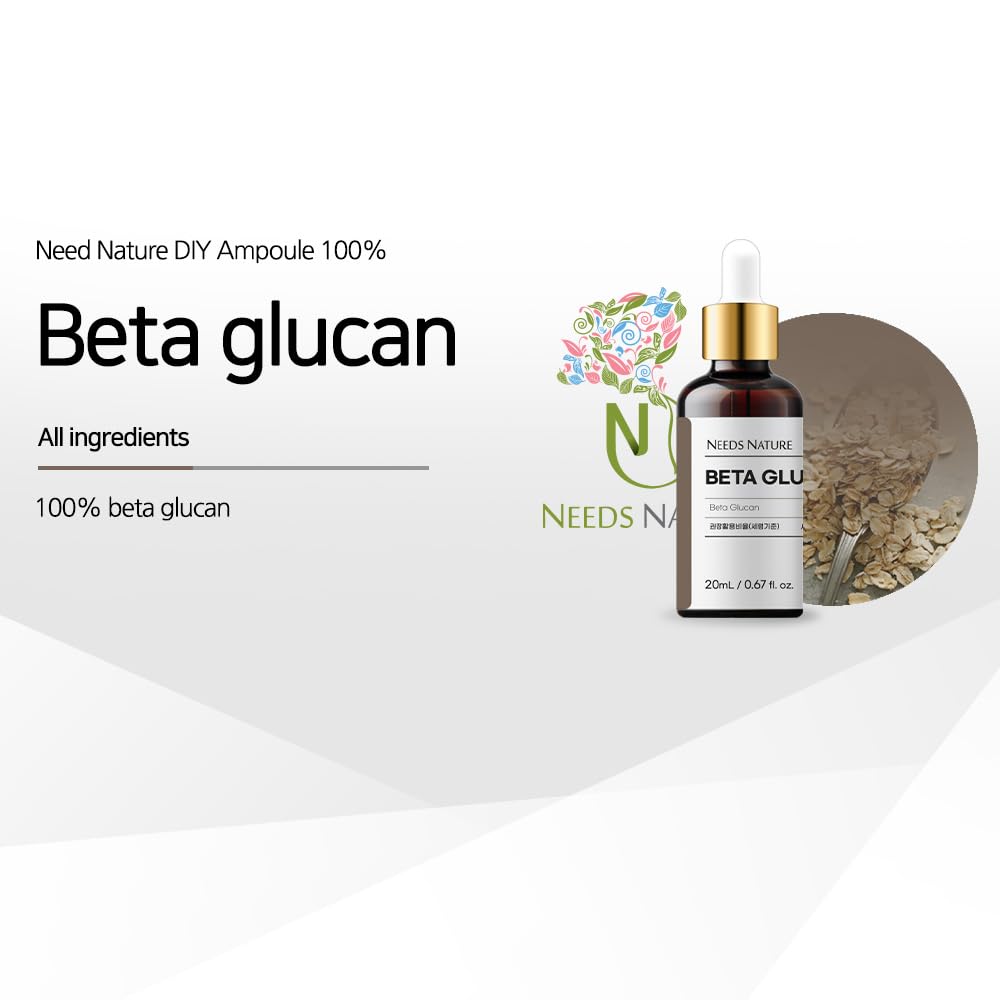 NEEDS NATURE DIY Serum Korean Skincare for Dry, Sensitive Skin (20ml, Beta-Glucan)