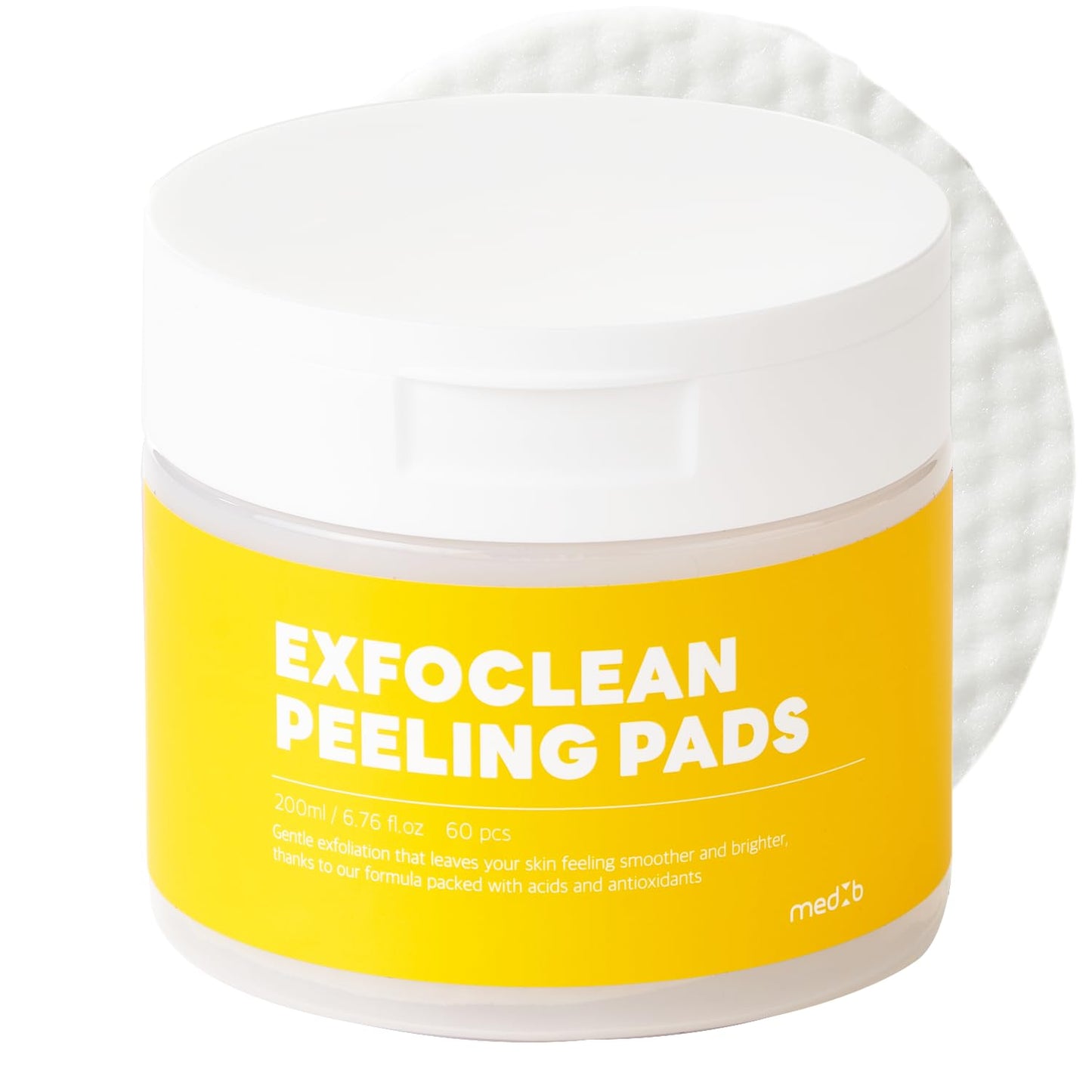 MEDB Exfoclean Peeling Pads | Korean Skincare | AHA & BHA | Daily Exfoliating Pad | Brightening, Hydrating, Pore Care, for Radiant & Clear Skin | 60 Pads
