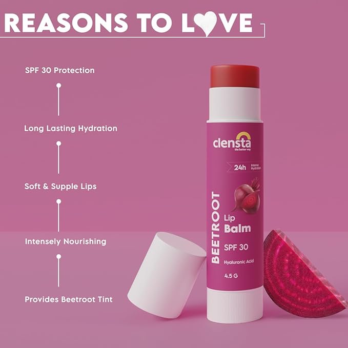 Clensta Beetroot SPF 30 Tinted Lip Hydrating