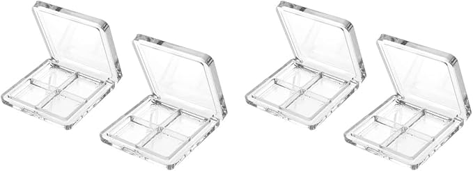 Beaupretty 4 Pieces Empty Eyeshadow Pallet 4 Grids