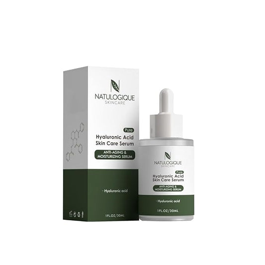 Premium Hyaluronic Acid Serum for Skin 100% Pure and Organic – Anti-Aging Face Moisturizer for Fine Lines & Wrinkles – Fragrance-Free, Vegan, Natural Skincare – 1oz (30ml) by Natulogique
