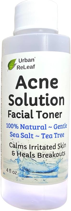Urban ReLeaf Acne Solution Facial Toner! Sea Salt & Tea Tree. Soothe Skin, Calm breakouts. 4 oz. Gentle Effective. 100% Natural & Soothing. Reduce The Appearance of pores.