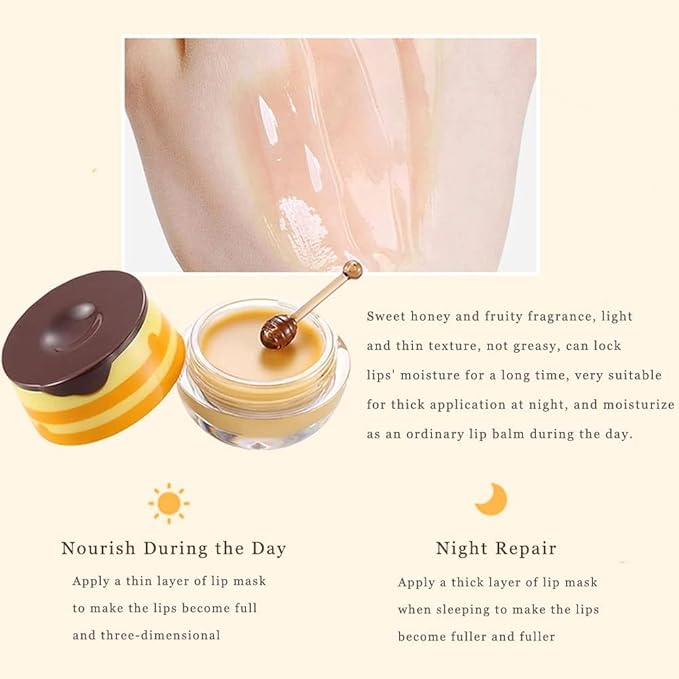 Lip Plumper Lip Mask Set, Bee Exfoliator