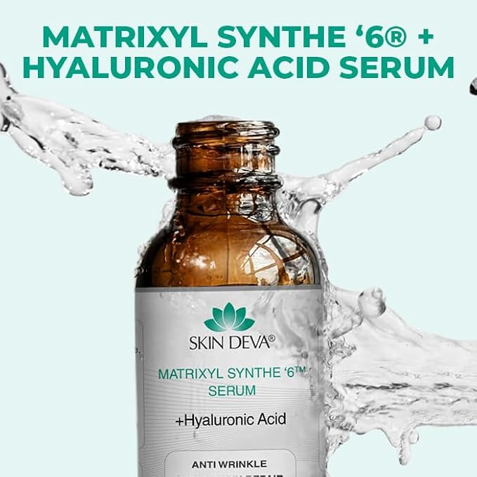 SKIN DEVA Matrixyl Synthe 6 Hyaluronic Acid Serum Anti Aging Serum Facial Serum Shrinks Pores and Keeps Skin Hydrated