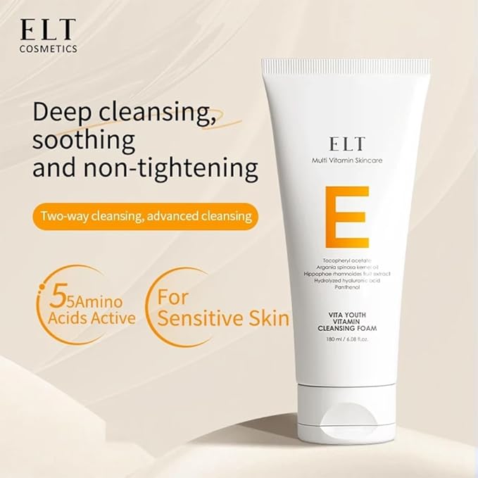 ELT Multi Vitamin Skincare Vita Youth Vitamin C Cleansing Foam, 6.08 fl oz