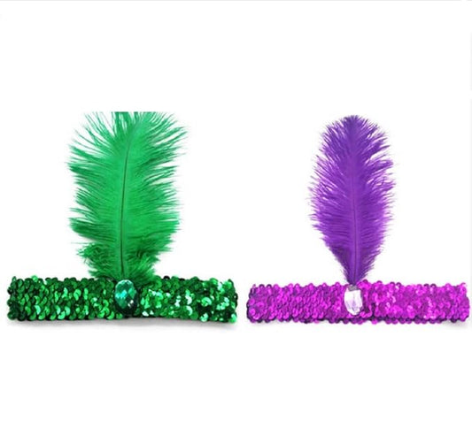Carnival hair accessories purple and green