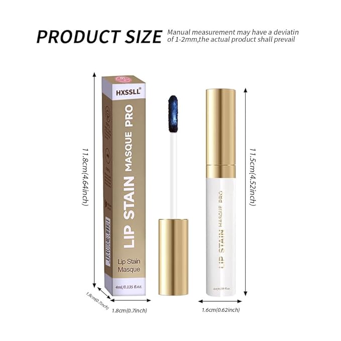 2Pcs Matte Lip Stain Wipe Off Masque - Peel Off Lip Stain Tattoo, All Day Peel Off Lip Tint,Long Lasting Lip Mask,Waterproof Transfer-proof Lip Liner Peel Off Lip Gloss,Stay Lip Makeup 01+04