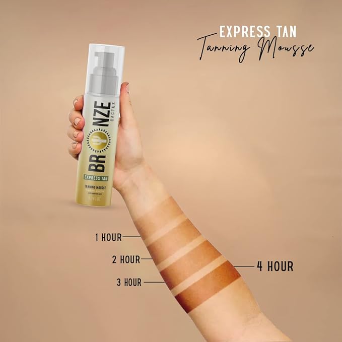 Express 1-4 Hour Rinse Tanning Mousse | Streak-Free, Scent-Free | Fast-Acting Self-Tanner with Hyaluronic Acid | 6.7 oz