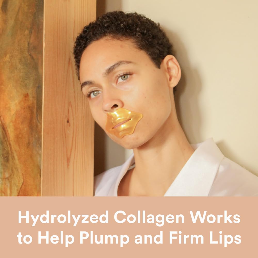 Camille Beckman Nourishing Collagen & Carob Lip Masks, Moisture-Locking Formula with Hyaluronic Acid, Set of 3 Treatments