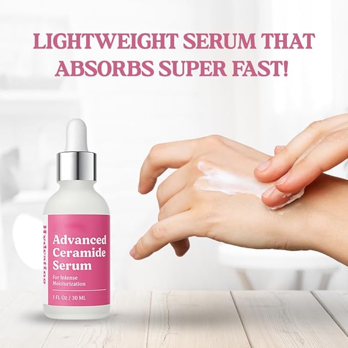 Ceramide Serum for Face - Hydrating Face Serum for Women - Anti Aging - Ceramide Barrier Repair with Centella, Vitamin A C E - Anti Aging Serums for Dry Sensitive Skin - 1 Fl Oz - 1 Pack