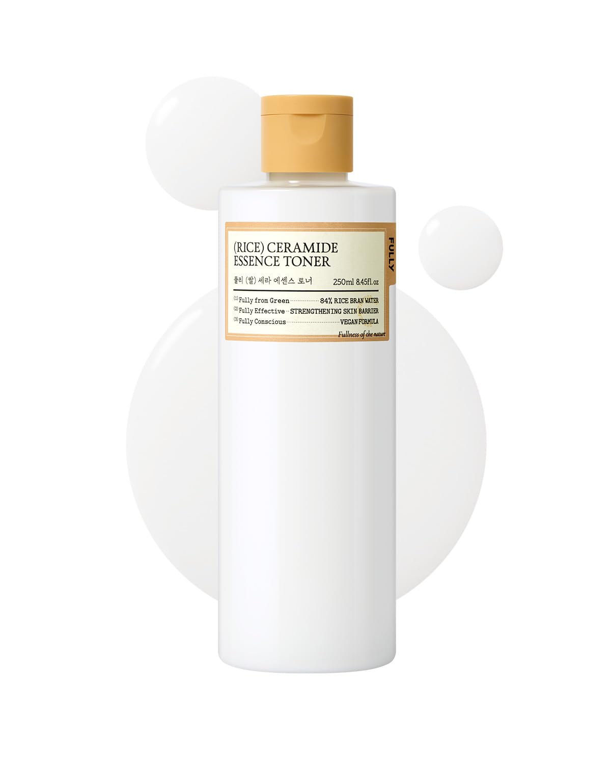 FULLY Rice Ceramide Essence Toner – Milky Korean Toner for Glass Skin, Hydrating Rice Water & Ceramide Formula for Moisture Barrier, Dewy Glow, Fragrance-Free, Vegan & Dermatologist Tested, 8.45 fl.oz