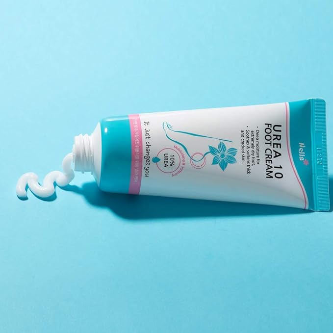 Nella Urea 10 Foot Cream, Callus Remover, Urea 10%, Foot Repair Therapy, Moisturizes and Rehydrates Thick, Cracked, Rough, Dead and Dry Skin, Gently Exfoliates, Korean Beauty, 100 gram