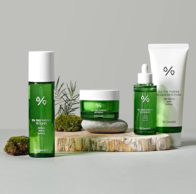 Dr.Ceuracle by leegeehaam Tea Tree Purifine Cleansing Foam (150ml / 5.07 fl. oz.) - Gel to Foam Mild Soothing Daily Cleanser with Fine Bubbles, Sebum Reducing and Hydrating for Sensitive Skin