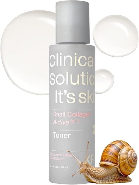 It'S SKIN Snail Collagen Active Toner 4.05 Fl Oz, Hydrating & Firming Facial Toner with Snail Mucin, Dual Collagen, and PHA – Pore-Refining, Gentle Formula for Smooth Skin, Korean Skincare