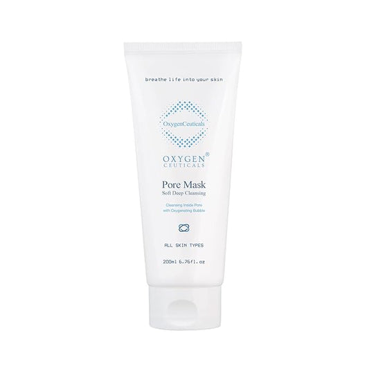 Pore Mask Cleanser – Korean Oxygen Bubble Foam Face Wash for Deep Pore Cleansing & Brightening, All Skin Types, 200ml / 6.76 fl. oz