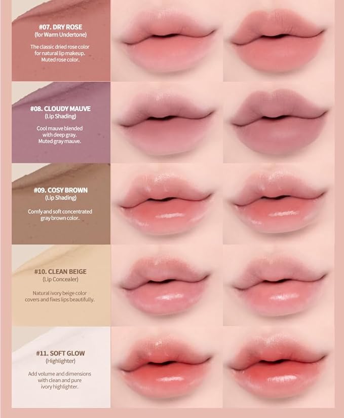 Heart Percent Dote On Mood Lip Pencil, Long-Lasting Creamy Lip Crayon Smooth Color Liner Retractable Lipstick Pencil 0.8g, #05. Apricot Coral