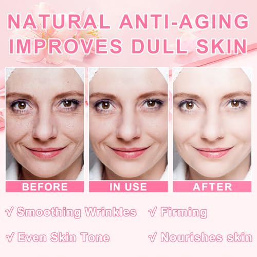 5Pcs Skin Care Set Sakura Women Beauty Gift Sets Korean Skin Care Kit with Cleanser, Face Serum, Face Cream,Toner,Eye Cream, Mud Mask - Skin Care Routine Kit for Women (Sakura)