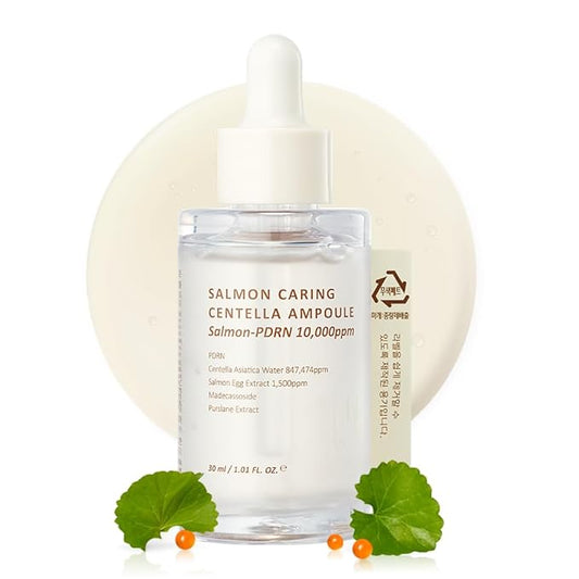 Salmon Caring Centella Ampoule - Salmon PDRN, Salmon Egg Extract, Centella, Madecassoside, Calming, Soothing, Restore and Rejuvenate, Sensitive Skin, Korean Skincare