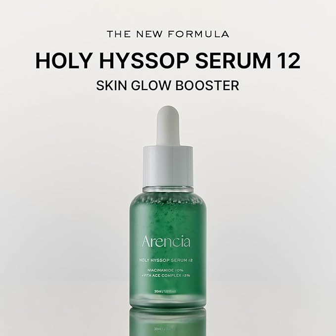 Hyssop Glow Serum, 10% Niacinamide, 12% Vitamin A,C,E - Hydrating, Moisturizing, Anti-Aging Serum for Korean Glass Skin