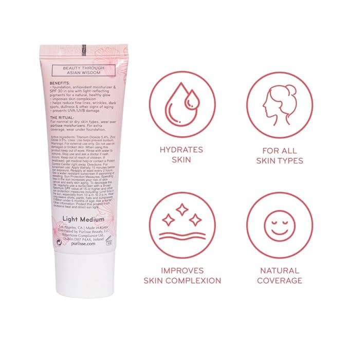 pūrlisse Ageless Glow Serum BB Cream SPF 40 Medium Warm 1.4oz