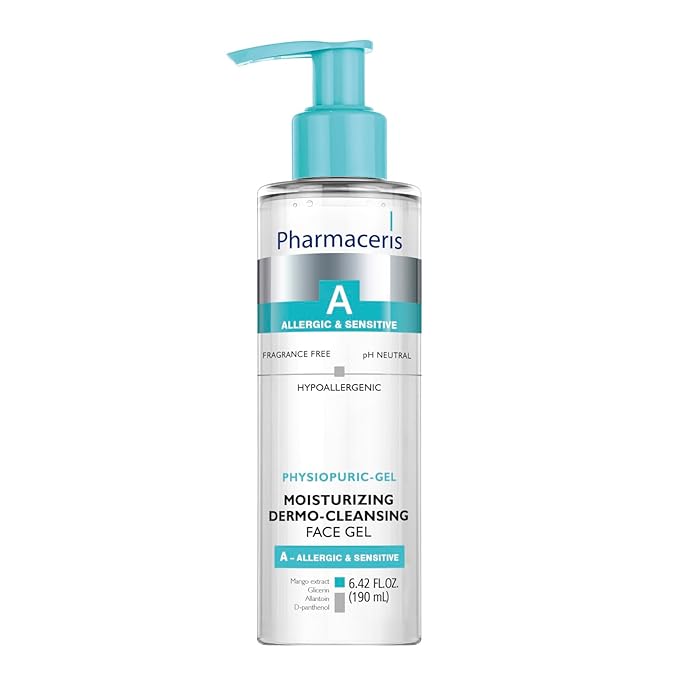 Moisturizing Cleansing Face Gel - Gentle Face Wash Cleanser, Removes Impurities & Makeup, Hydrates & Soothes Allergic & Sensitive Skin, PHYSIOPURIC-GEL 6.42 fl oz
