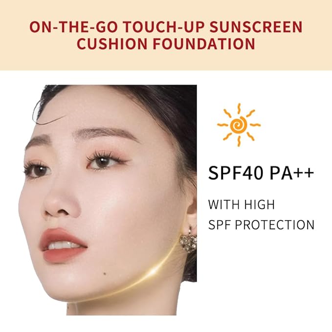 Flawless Glass Skin with Cushion Foundation - Long-lasting, lvory, ) 18g