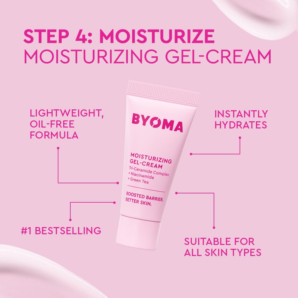 BYOMA Universal Starter Kit Heroes (5-Piece Kit) - Skincare Gift Set with Jelly Cleanser, Milky Toner, Hydrating Serum, Gel Cream & SPF 50 - Skin Barrier Repair Gift Set with Makeup Bag