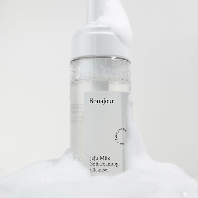 [BONAJOUR] Jeju Milk Soft Foaming Low pH Cleanser, Natural Face Wash For sensitive skin for Daily Face Washing 5.3 Fl. Oz