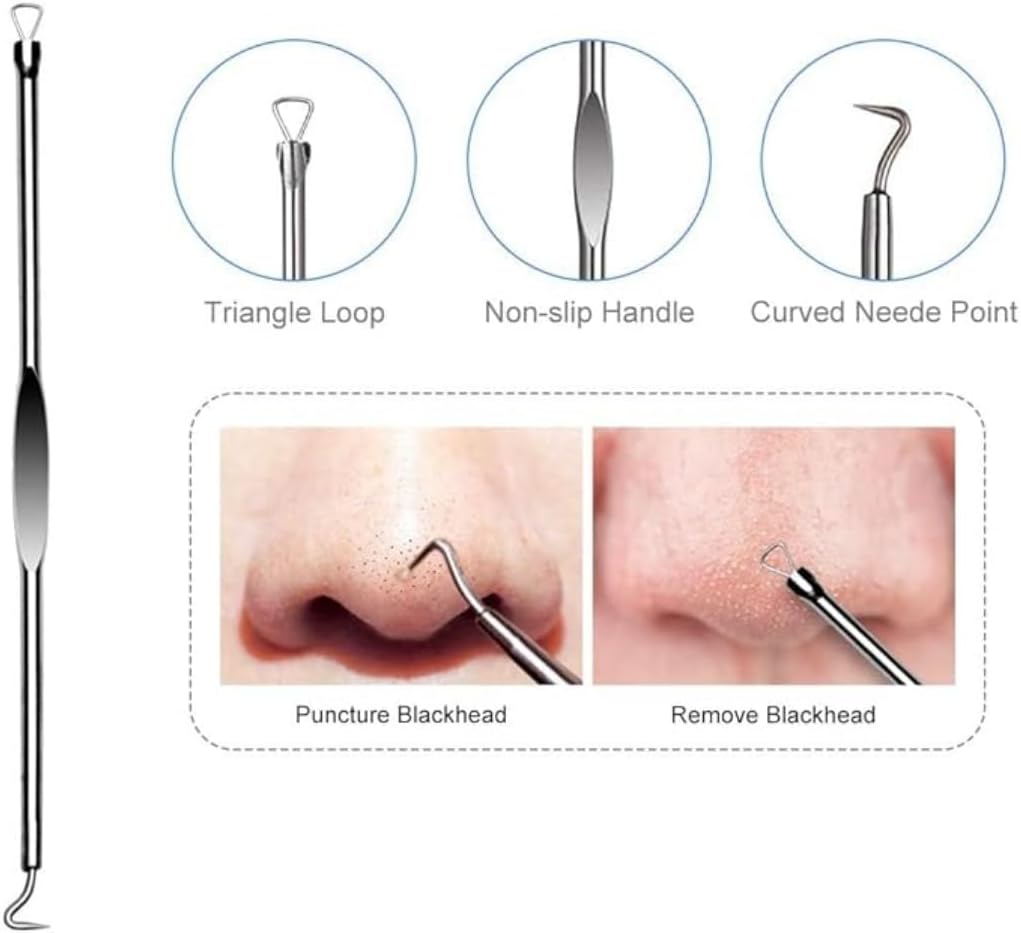 Truloven 6PCS Blackhead Remover, Blackhead Extractor, Pimple Extractor, Pimple Popper Tool Kit, Stainless Steel Blackhead, Facial Cleaning Tool