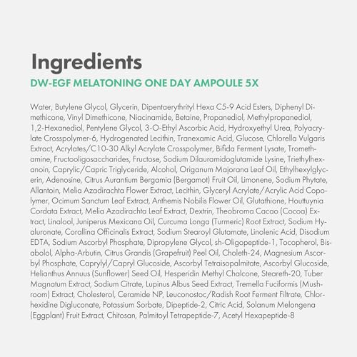 Easydew DW-EGF Melatoning Ampoule 5X - Hydrating Dark Spot Serum with Niacinamide & Glutathione for Uneven Patches - Fast Absorbing Day & Night Ampoule Korean Skin Care (Bottle 1.01 fl oz, EGF 5X)