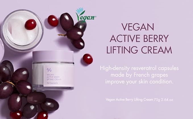 leegeehaam Dr.Ceuracle Vegan Active Berry Lifting Cream (75g / 2.64 oz.) - Antioxidant Moisturizer with Resveratrol Capsules and Vitamin A, Good for Hydration and Rejuvenation