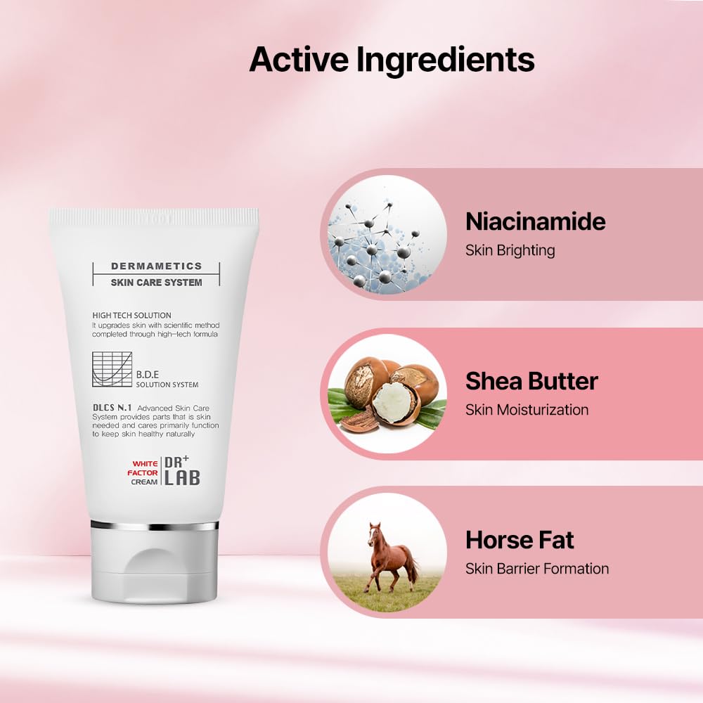 DR+LAB White Factor Deep Cream 0.34 fl oz /10ml Intensive Deep Hydrating for Uneven Skin Tone Glow Radiance Face Cream Korean Skincare