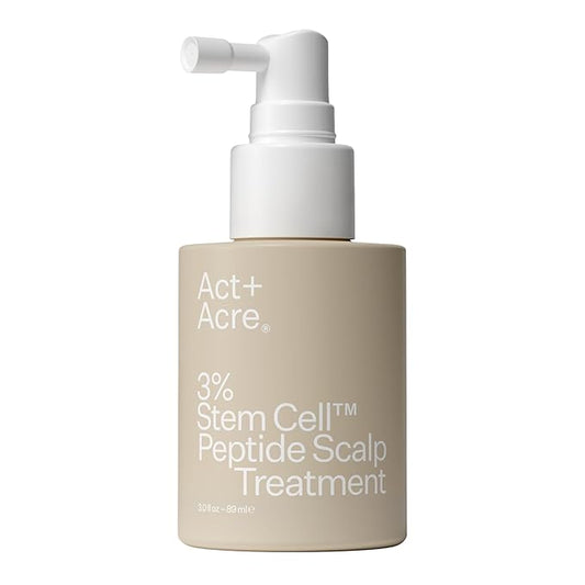 Act+Acre Cold Processed 3% Stem Cell Peptide Treatment | Boosts Hair Density | Grape Stem Cells, Peptides + Caffeine | Vegan, Fragrance-Free | 3 Fl Oz